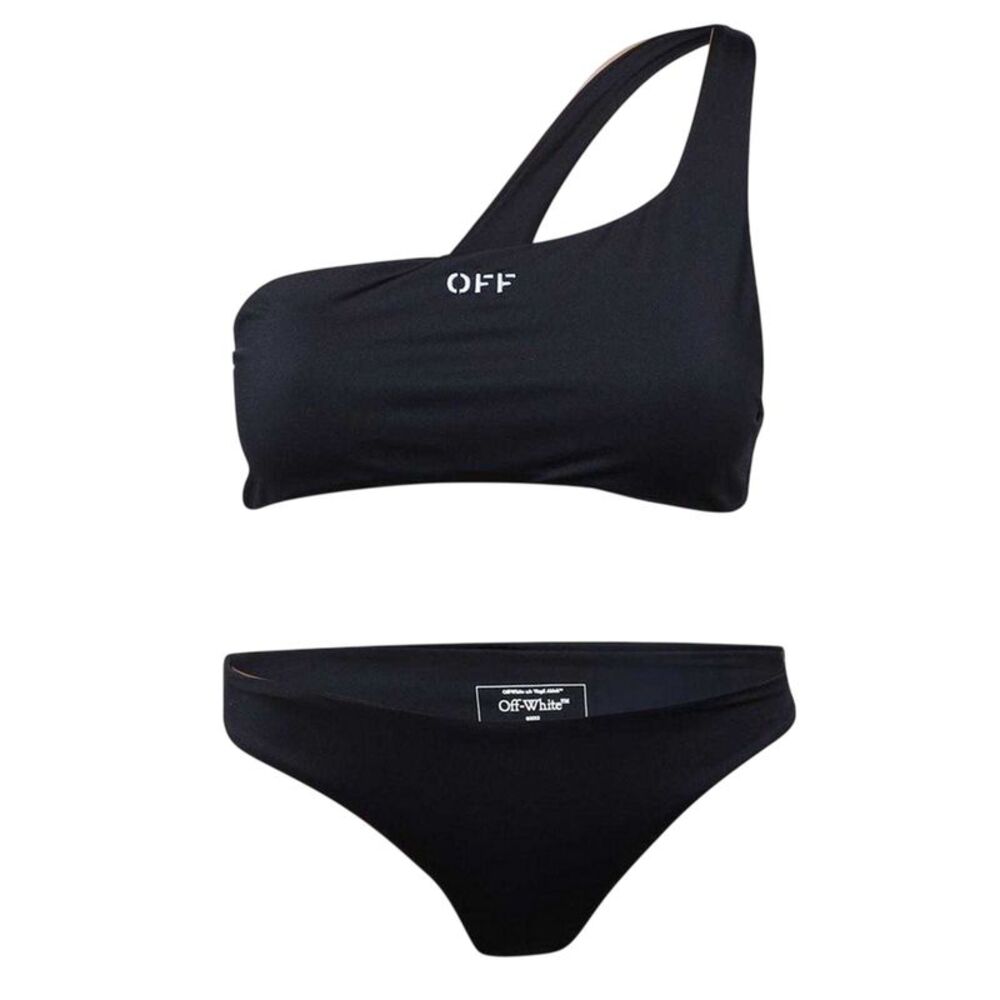 Off-White Womens/Ladies Two-Piece Swimsuit / Black/White